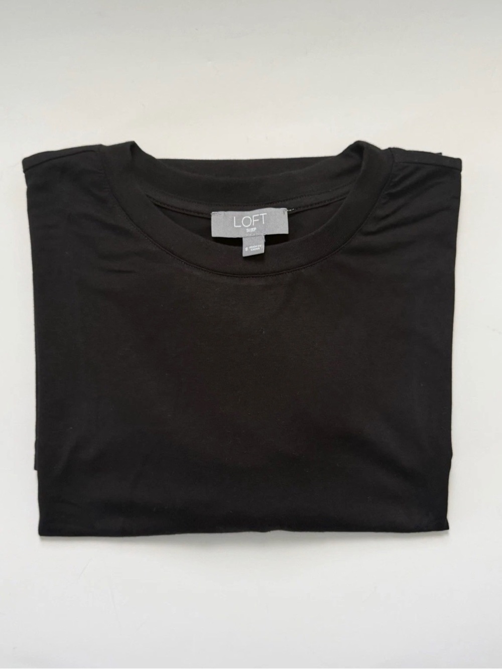 LOFT Black Short-Sleeve Crew Neck Tee